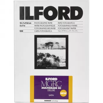 Papel fotográfico a preto e branco de contraste variável ILFORD MG RC DL 13x18 cm (5x7 in) brilhante, 100 folhas