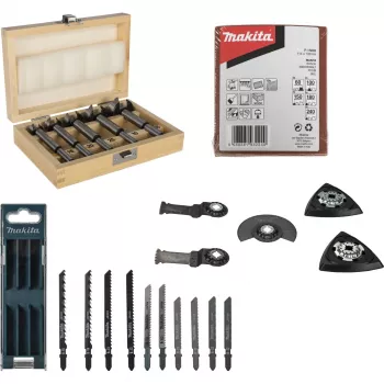 Conjunto de acessórios para trabalhar madeira Makita P-84844 (10 peças) para ferramentas multifunções