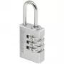 Cadeado de combinação Master Lock 7620EURDCC, corpo em alumínio, arco em aço temperado, 4 dígitos reconfigurável, largura do corpo 50 mm, diâmetro do arco 8 mm, prateado/cinzento