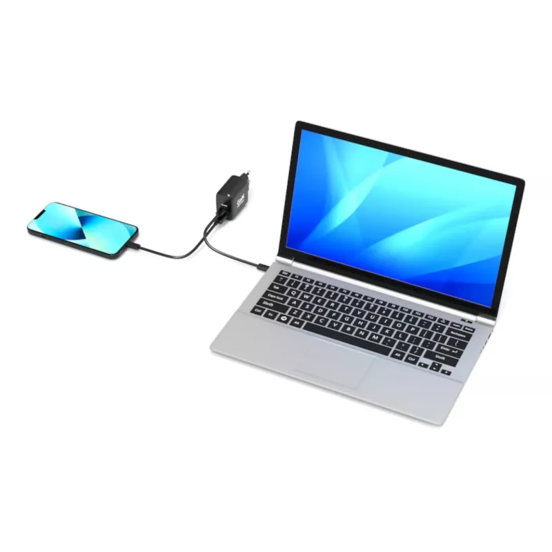 Carregador de parede PORT Designs USB-C PD 65W GaN ficha EU preto