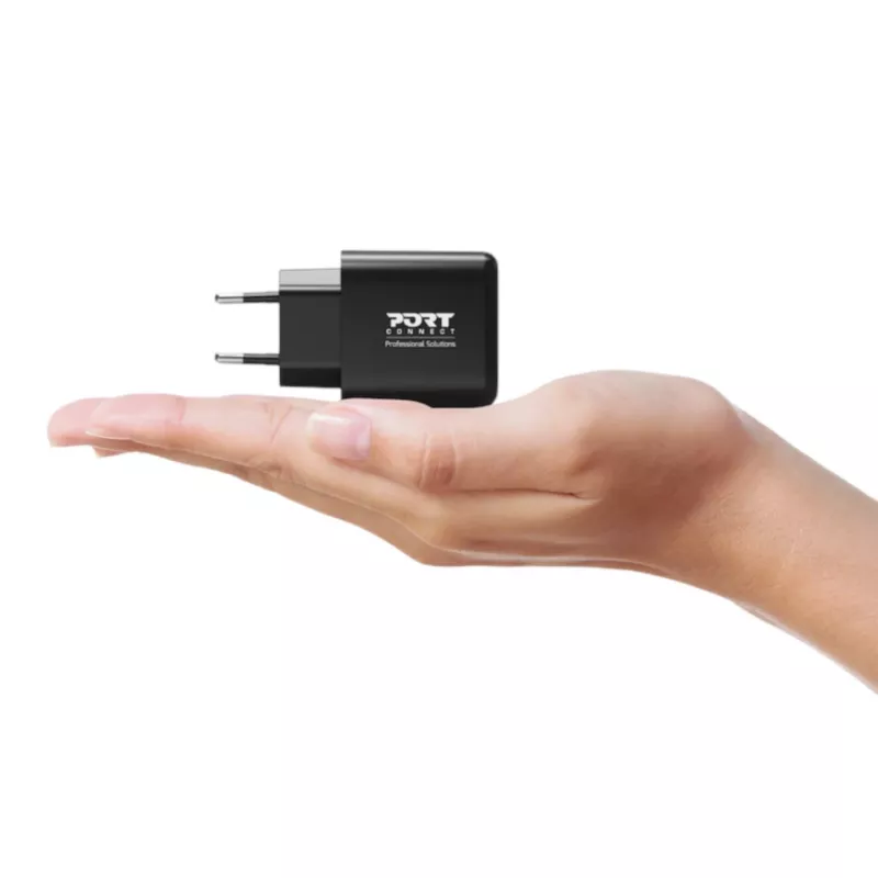 Carregador de parede PORT Designs USB-C PD 65W GaN ficha EU preto