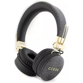 Auscultadores Bluetooth over-ear GUESS GUBH704GEMK, pretos, logótipo metálico 4G
