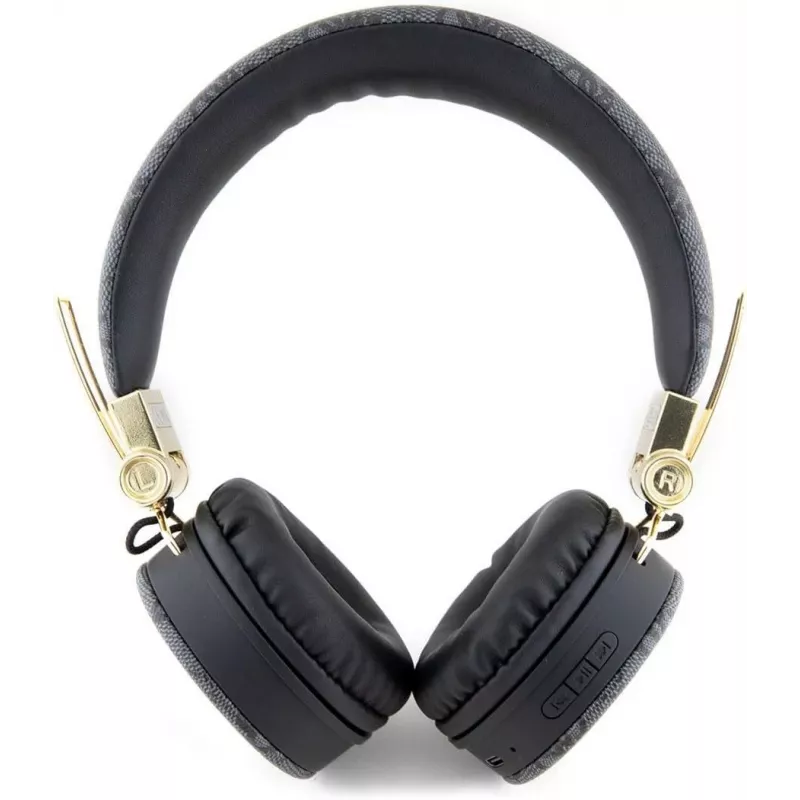 Auscultadores Bluetooth over-ear GUESS GUBH704GEMK, pretos, logótipo metálico 4G