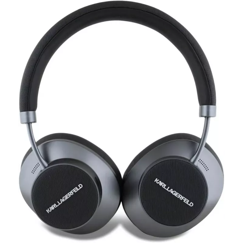 Auscultadores Bluetooth on-ear sem fios Karl Lagerfeld Saffiano Metal Logo pretos