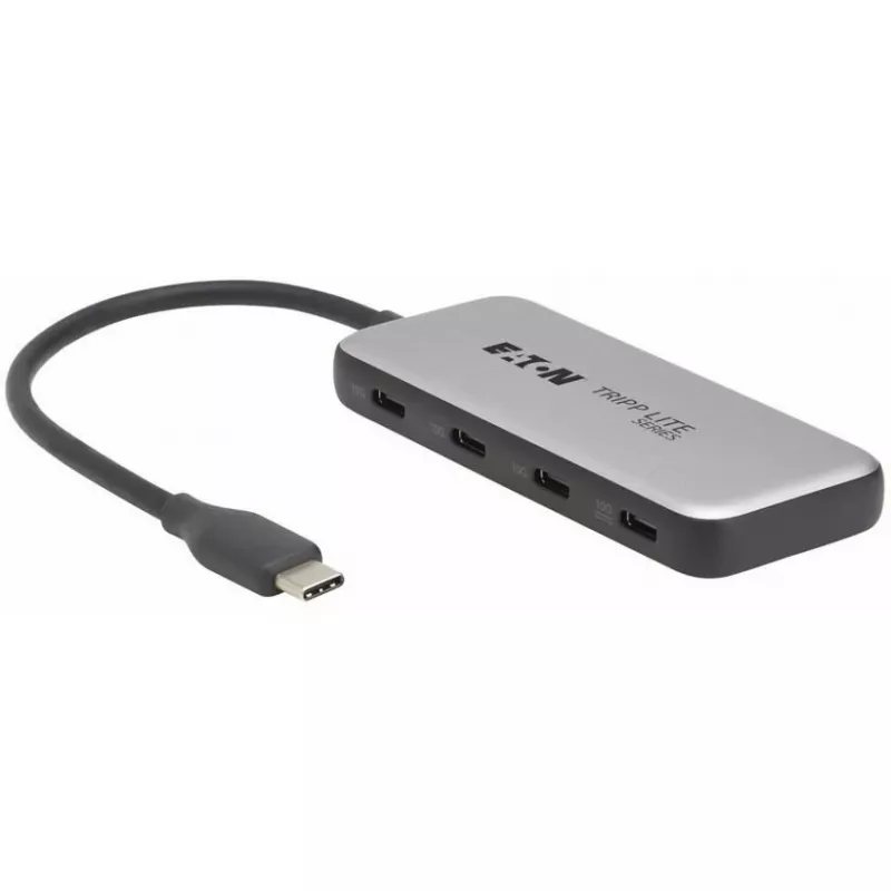 Hub USB-C de 4 portas Eaton Tripp Lite Series, USB 3.2 Gen 2 (10 Gbps) - Preto