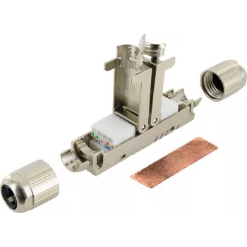 Schwaiger Conector de cabo de rede Keystone CAT 6A blindado módulo RJ45 sem ferramentas