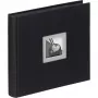 Walther Design FA-209-B Álbum de fotografias jumbo com encadernação preto 50 folhas 26x26 cm