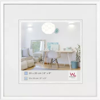 Walther KV220W New Lifestyle Moldura para fotografias 13x13 cm branca plástico vidro quadrada moldura individual