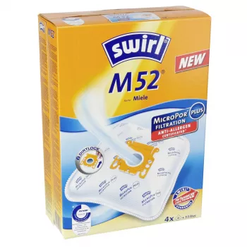 Swirl M 52 MicroPor Plus Sacos para Aspirador (pack de 4) com Filtros