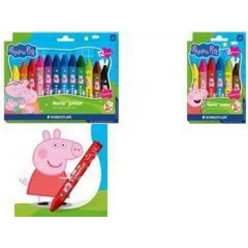 STAEDTLER Noris Junior Peppa Pig Lápis de cera 12 cores em estojo de plástico
