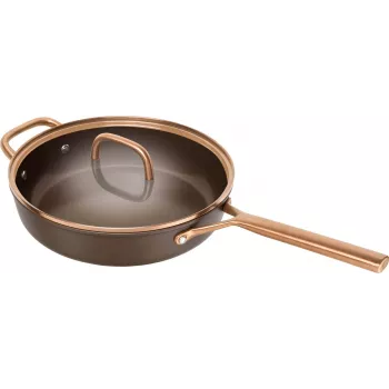 Frigideira salteadora ZWILLING Milano com tampa de vidro 28 cm, castanho