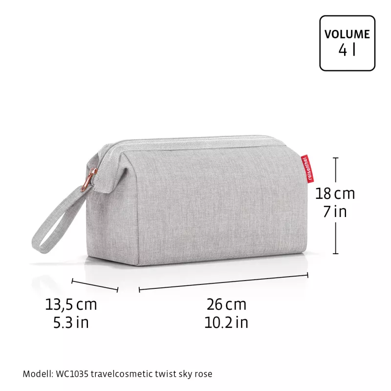 Necessaire de viagem Reisenthel WC7009 Travel Cosmetic Dots - poliéster multicolor com fecho de correr, 3 bolsas