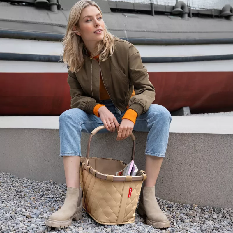 Saco de compras Reisenthel Carrybag Frame Rhombus ginger, estrutura de alumínio, 22 l (BK6046)