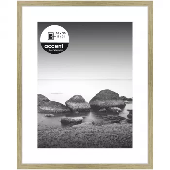 NIELSEN DESIGN Aura Oak moldura 24x30 cm com passe-partout branco