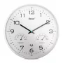 MEBUS 52841 Relógio de parede radiocontrolado, moldura preta, mostrador branco, 30 cm