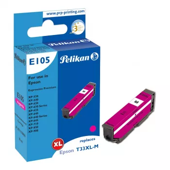 Pelikan E105 Tinte Compatível Magenta High Yield (XL) para Epson XP-530/540/630/635/640/645/710/830/900 - 1 pack