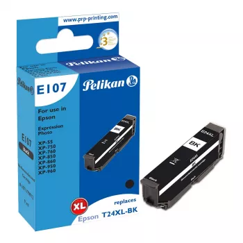 Pelikan E107 Tinte Compatível Preto High Yield (XL) para Epson Expression Photo XP-55/XP-750/XP-760/XP-850/XP-860/XP-950/XP-960 (Substitui Epson 27XL) - 1 pack