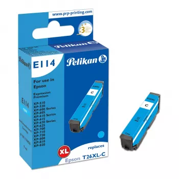 Pelikan E114 Tinteiro Compatível Ciano Alto Rendimento (XL) para Epson Expression Premium XP-510, XP-520, Série XP-600, Série XP-700, Série XP-800