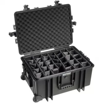 B&W mala exterior tipo 6800 mala rígida com sistema de divisórias, preta