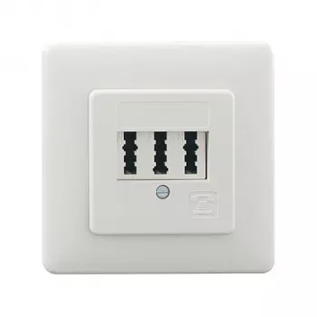 Rutenbeck TAE 3x6 NFN Tomada telefónica de encastrar branco puro