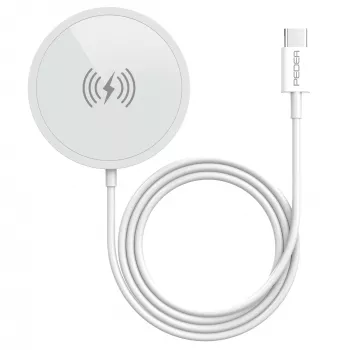 PEDEA Carregador sem fios por indução 15W - USB-C, prateado/branco