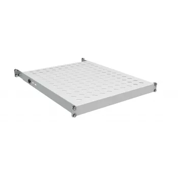Prateleira fixa EFB Electronics 19 polegadas 1U, profundidade de montagem 750-850 mm, capacidade de carga 120 kg, profundidade do armário 1000 mm, RAL 7035 cinzento claro