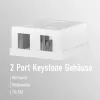 Tomada Keystone EFB Electronics, 2 portas, saliente, branco puro, caixa vazia