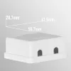 Tomada Keystone EFB Electronics, 2 portas, saliente, branco puro, caixa vazia