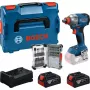 Conjunto de chave de impacto com bateria BOSCH PowerTools GDX 18V 285 Nm com 2 baterias 5,0 Ah e conjunto de 31 pontas em L-BOXX
