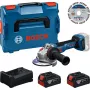 Conjunto de rebarbadora angular com bateria BOSCH Professional 18V 2x5,0Ah com disco de corte 125mm em L-BOXX
