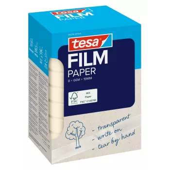 Fita adesiva de papel Tesa 8 rolos transparente escrevível caixa dobrável (59216-00000-00)
