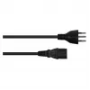 Cabo de alimentação suíço Kabelmeister Type J SEV 1011 para IEC C13 preto 1,8m
