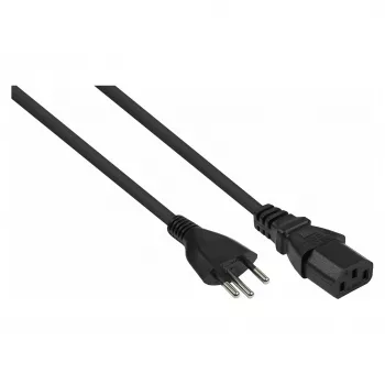 Cabo de alimentação suíço Kabelmeister Type J SEV 1011 para IEC C13 preto 1,8m