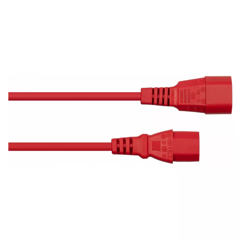 Cabo de extensão de alimentação Kabelmeister C14 para C13 vermelho 2m 0,75mm²
