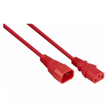 Cabo de extensão de alimentação Kabelmeister C14 para C13 vermelho 2m 0,75mm²
