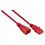 Cabo de extensão de alimentação Kabelmeister C14 para C13 vermelho 2m 0,75mm²