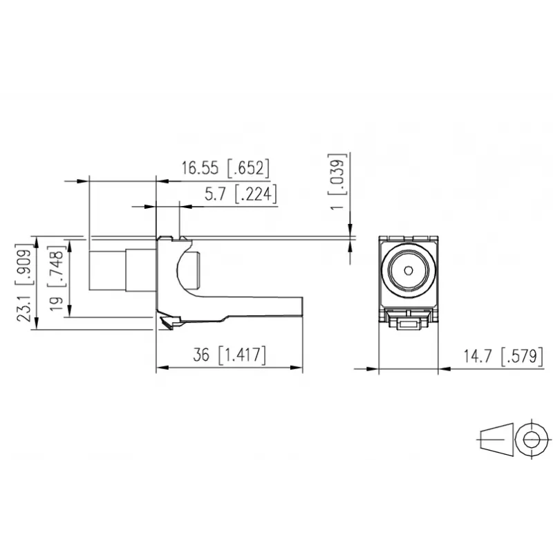 METZ CONNECT módulo coaxial conector macho IEC / conector fêmea F 130898-03-I