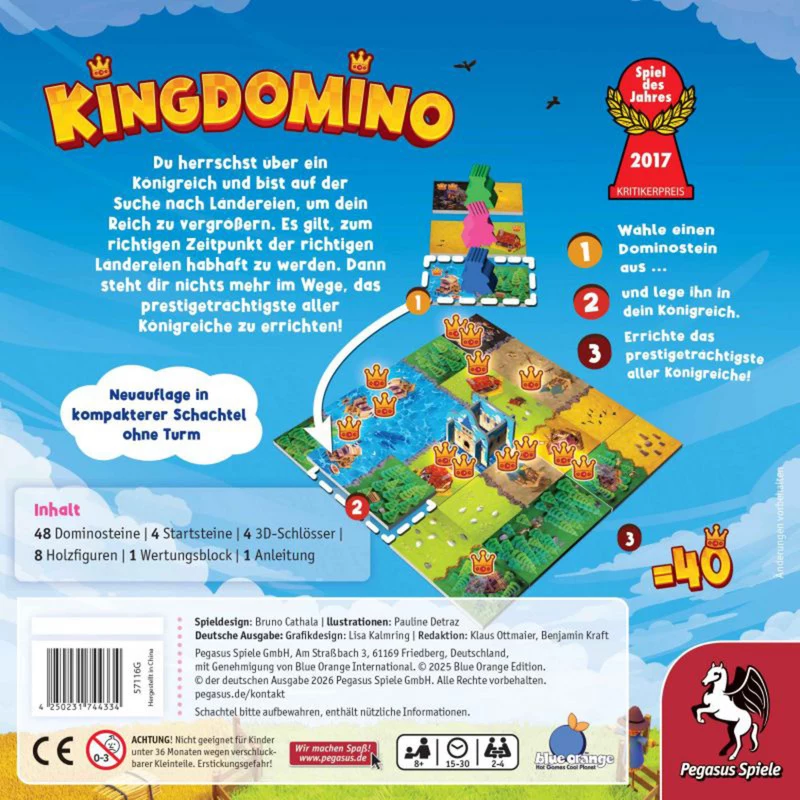 Pegasus Spiele Kingdomino Nova Edição Jogo do Ano 2017