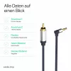 ShiverPeaks Flexline Cabo de Áudio Jack 3,5mm para 2x RCA, Ficha Angular, 0,75m, Preto