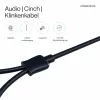 ShiverPeaks Flexline Cabo de Áudio Jack 3,5mm para 2x RCA, Ficha Angular, 0,75m, Preto