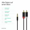 ShiverPeaks Cabo de Áudio 3,5mm Jack para 2x RCA Estéreo 1,5m Banhado a Ouro Preto