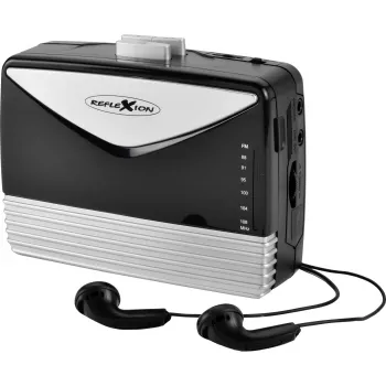 Rádio DAB+ e FM REFLEXION WMR01BK com Bluetooth, USB, AUX, saída para auscultadores, ecrã LCD, duplo alarme, preto