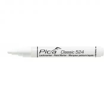 Marcador de pintura industrial Pica Classic, ponta redonda 2-4 mm, branco