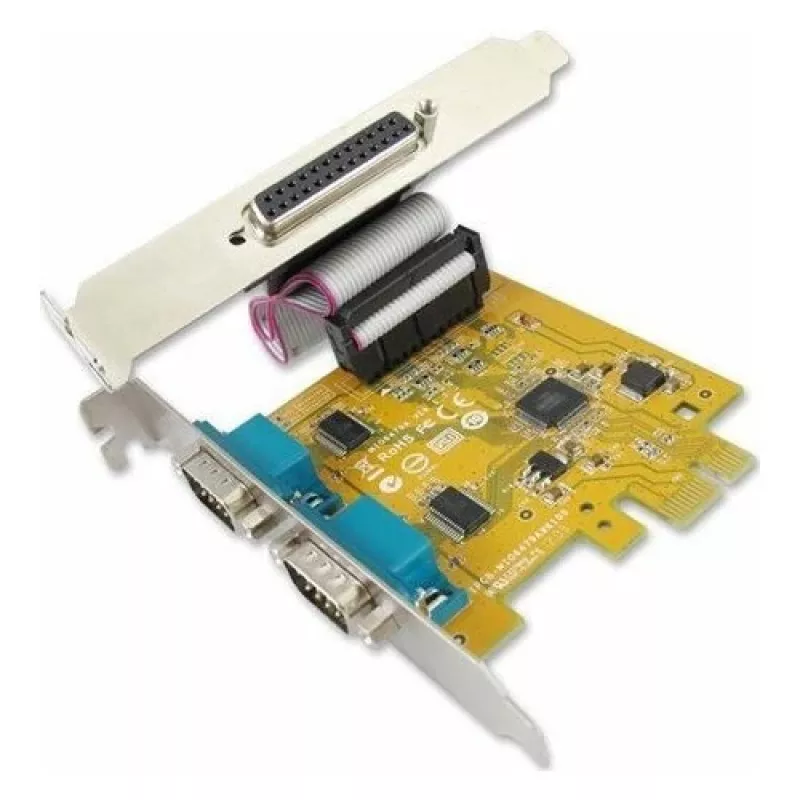 SUNIX MIO6479A Adaptador PCIe 2.0 série-paralelo - 2x RS-232 DB9, 1x paralelo DB25
