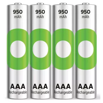 Pilha recarregável GP ReCyko Micro AAA NiMH 950 mAh 1,2 V pack de 4 (GPRCK95AAA105C4)