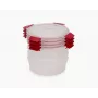 Conjunto de 4 recipientes redondos para alimentos de 1L Joseph Joseph Nest Lock vermelhos