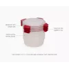 Conjunto de 4 recipientes redondos para alimentos de 1L Joseph Joseph Nest Lock vermelhos