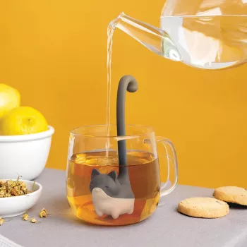 Infusor de chá em folhas soltas OTOTO Louie Cat - silicone cinzento