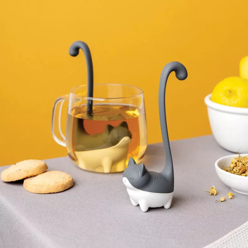 Infusor de chá em folhas soltas OTOTO Louie Cat - silicone cinzento