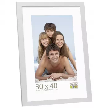 Moldura de madeira Deknudt S44CD1 30x40 prateada